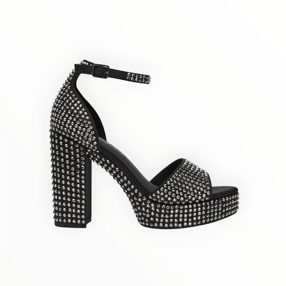 Wild Pair Embellished Platform Block Heel Sandals